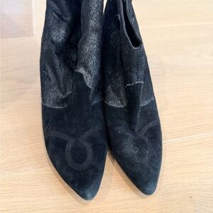Black Suede Pointed Ankle Booties
